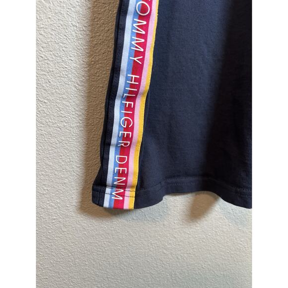 Tommy Hilfiger Womens TShirt Dress XL Navy Blue Rainbow Side Stripes Summer - Picture 5 of 9